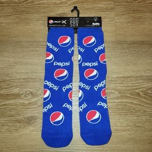 Odd Sox Knits Pepsi Soda Novelty Crew Socks Fits Sizes 6-13 New
